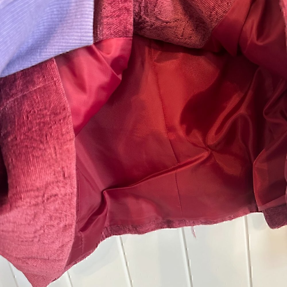 VINTAGE 90s Koret deep pink velvet blazer jacket buttons women's 8 petite - Picture 7 of 13